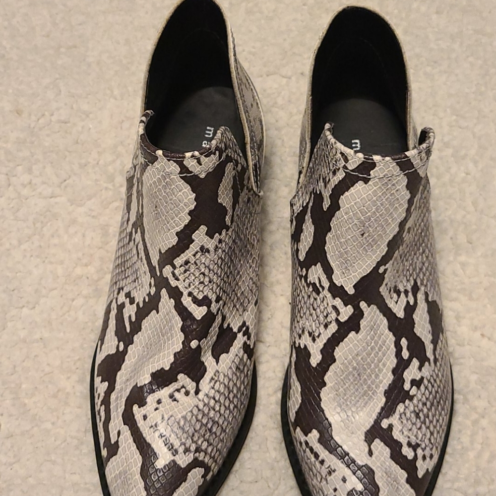 Madden girl snakeskin booties new without box